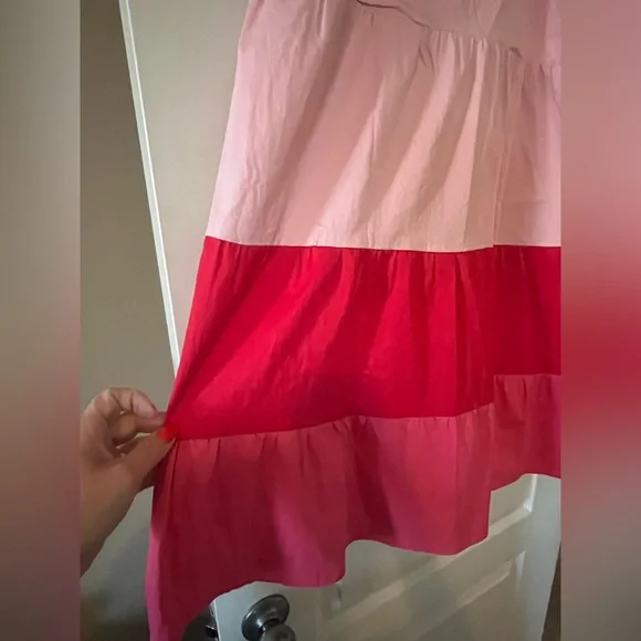 Lauren Conrad Vibrant Summer Dress, Pink Shades. Cotton & spandex blend SZ L - Picture 8 of 16